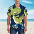 thumbnail image 4 of Haiem Dino Playing Roller Skate Printed Hawaiian Shirt for Men - Men’s Casual Beach Summer Shirts - Stretch Fabric with Modern Fit-Large, 4 of 9