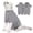 Gray, variant on Amztom Cat Recovery Suit, Post-Surgery Cotton Onesie for Spay Neuter, Breathable Anti-Lick with Back Velcro, Purple, L