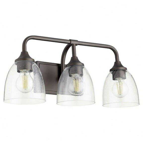 Kirkby Oaks 3 Light Vanity Light in Bailey Street Home Home Collection Style 19.25 inches Wide By 8.5 inches High-Oiled Bronze Finish-Clear Glass