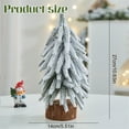 thumbnail image 4 of BNNG Snow Tabletop Christmas Trees, Snow Flocked Mini Tabletop Pine Trees with Wooden Base,Artificial Desk Christmas Trees for Xmas Holiday Home Party Table Decorations, 4 of 4