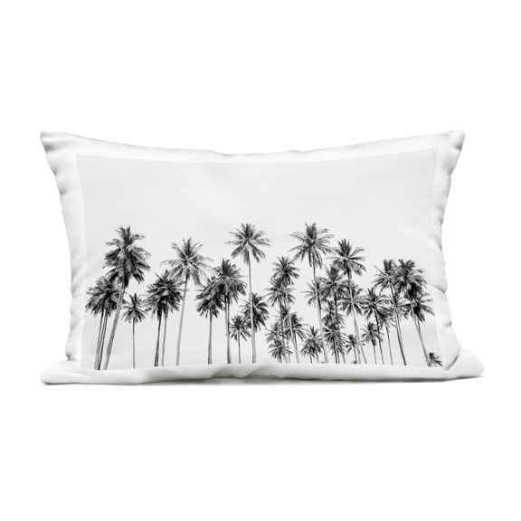 Stupell Industries Palm Trees Paradise in Monochrome Outdoor Printed Pillow design by Sisi and Seb, 14 x 7 x 20