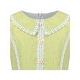 thumbnail image 6 of Girls Dress Green Lace Button Short Puff Sleeve Elegant Casual Formal 6 Years, 6 of 7
