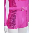 thumbnail image 6 of Miutii Kids Girls Fringe Sequin Gymnastics Leotard Long Sleeve One Piece Unitard Tassel Ballet Dance Biketard Hot Pink 16, 6 of 7