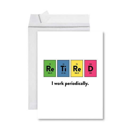 Koyal Wholesale Funny Jumbo Retirement Card With Envelope , Greeting Card, Periodic Table Retired