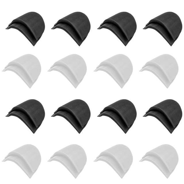 20 pares de hombreras prácticas convenientes almohadillas de esponja de costura para la almohadilla de los hombros útiles para ropa de blazer (blanco y negro, 10x18x1.5cm)