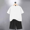 thumbnail image 6 of Fesfesfes Boys' Sports Suit Summer Outfit Comfortable Short Sleeve Top and Stretch Shorts Casual 2Pcs Play Clothes for Active Kids(White,5 Years), 6 of 6