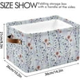 thumbnail image 3 of GZHJMY Vintage Flowers Foldable Canvas Storage Bin, Sturdy Fabric Storage Basket with Handles, Storage Cube Box for Organizing Shelf Nursery Toy Closet 2PCS#1047, 3 of 7
