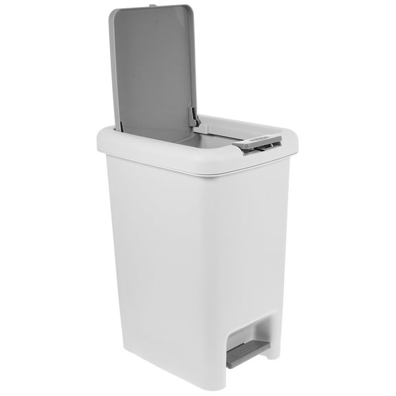 GETAJGHSD Foot Pedal Trash Can in Grey with Reusable Lid for Elegant Home and Office Use