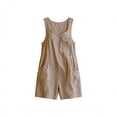 thumbnail image 7 of PWPSG Sleeveless Square Neck Overalls, Front Patch Pocket, Loose Cutting, Side Pockets and Skin-Friendly Fabric for Daily Comfort Beige XXL, 7 of 7