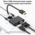 thumbnail image 2 of nipocaio HDMI to VGA HDMI Adapter, Dual Display 4K HDMI to HDMI VGA Splitter Converter with Charging Cable and 3.5mm Audio Cable for PC, Laptop, Ultrabook, Raspberry Pi, Chromebook and More, 2 of 5