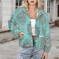 thumbnail image 3 of Jackets for Women Winter Coat Jackets Flannel Stand Collar Jacket(Mandala Floral Pattern Design,Size:S-4XL), 3 of 7