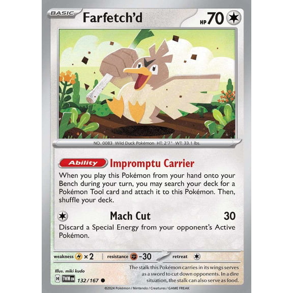 Pokemon Scarlet & Violet Twilight Masquerade Common Farfetch'd #132