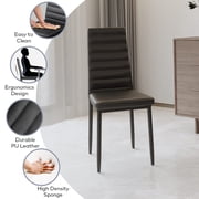 Aiho 6-Seater Modern Dining Table Set with PU Leather Chairs for Kitchen, Small Spaces, Marble