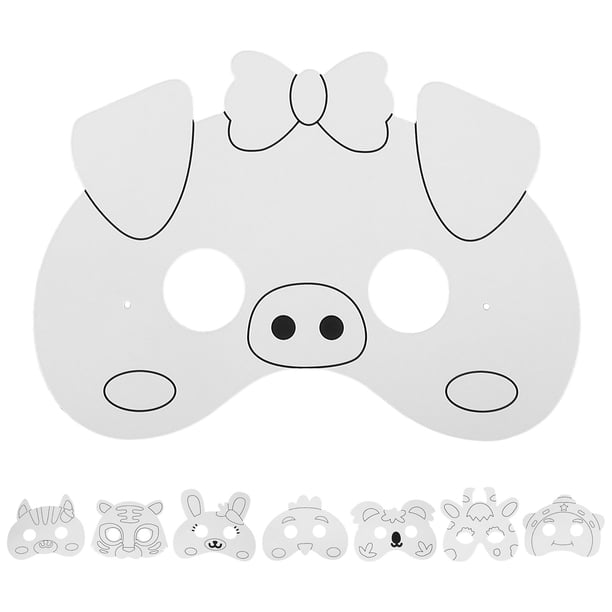 juego de máscara de pintura DIY, estilo animal, máscara de papel sin pintar, máscara de grafiti, suministros para manualidades DIY