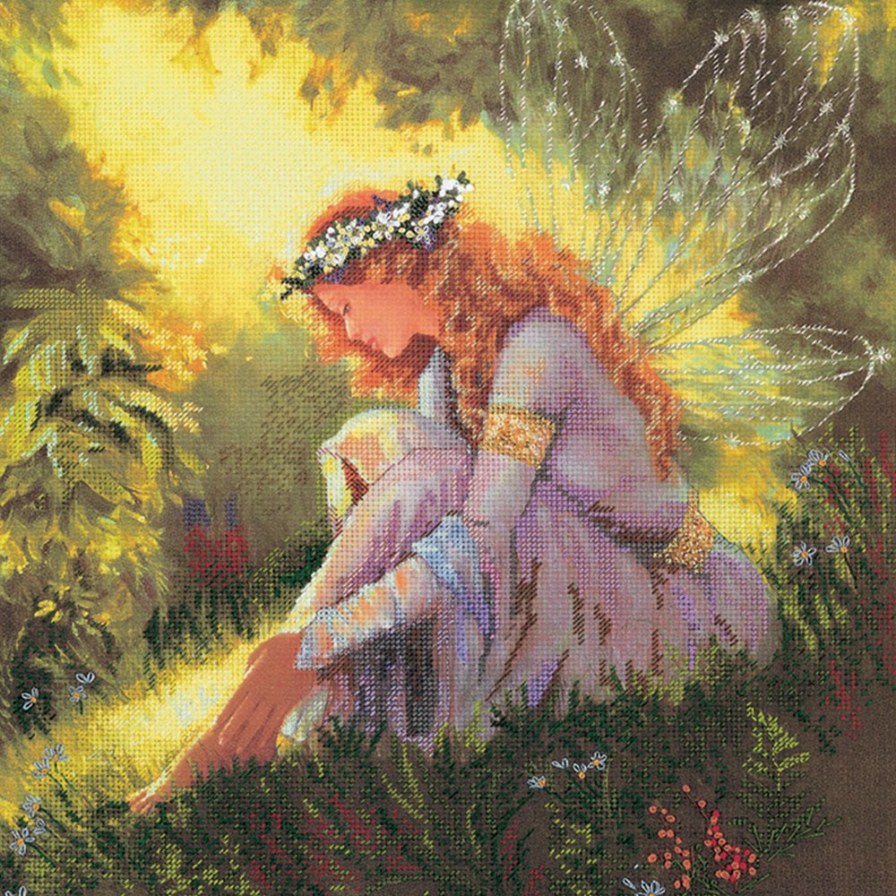 Garden of Dreams Embellished Cross Stitch Kit, 14" x 14", 14-Count