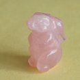 thumbnail image 2 of 30mm Hand Carved Mixed gemstom Rabbit Bunny Figurine Animal Carving (Rose Quartz), 2 of 5