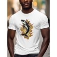 thumbnail image 3 of Killer Whale Men's T Shirts Flame Ocean T-Shirt for Men Cartoon Crew Neck Tees Cotton Tops, White, 2XL, 3 of 7