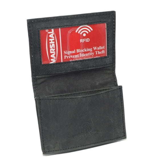 RFID Premium Vintage Leather Men's Expandable Credit Card ID Holder Wallet Black