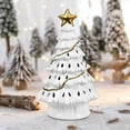 Costway 11''PreLit Ceramic Christmas Tree Tabletop Lights White