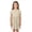 Beige, variant on Girls Cotton Linen Dress Oversized Short Sleeve Crewneck Dress Casual Loose Dress with Pockets