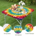 thumbnail image 4 of Rainbow Tie Dye Mandala Pattern Square Fitted Tablecloth with Elastic Edge,Square Table Cover,Washable Elastic Table Cover for Home Kitchen Party Decor 36"x36", 4 of 6