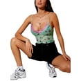 thumbnail image 3 of KOMOO Women Sling Camisole Lace Print Sleeveless Spaghetti Strap Tank top Summer Crop Tops, 3 of 4