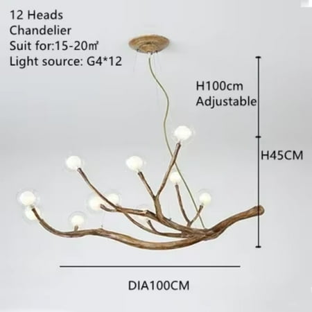 

LBNGJZ Retro Nordic Glass Bubble Tree Branch Pendant Light - Unique Creative Magic Beans Floor Lamp for Living Room and Bedroom - Personalized Vintage Style Home Decor Lighting
