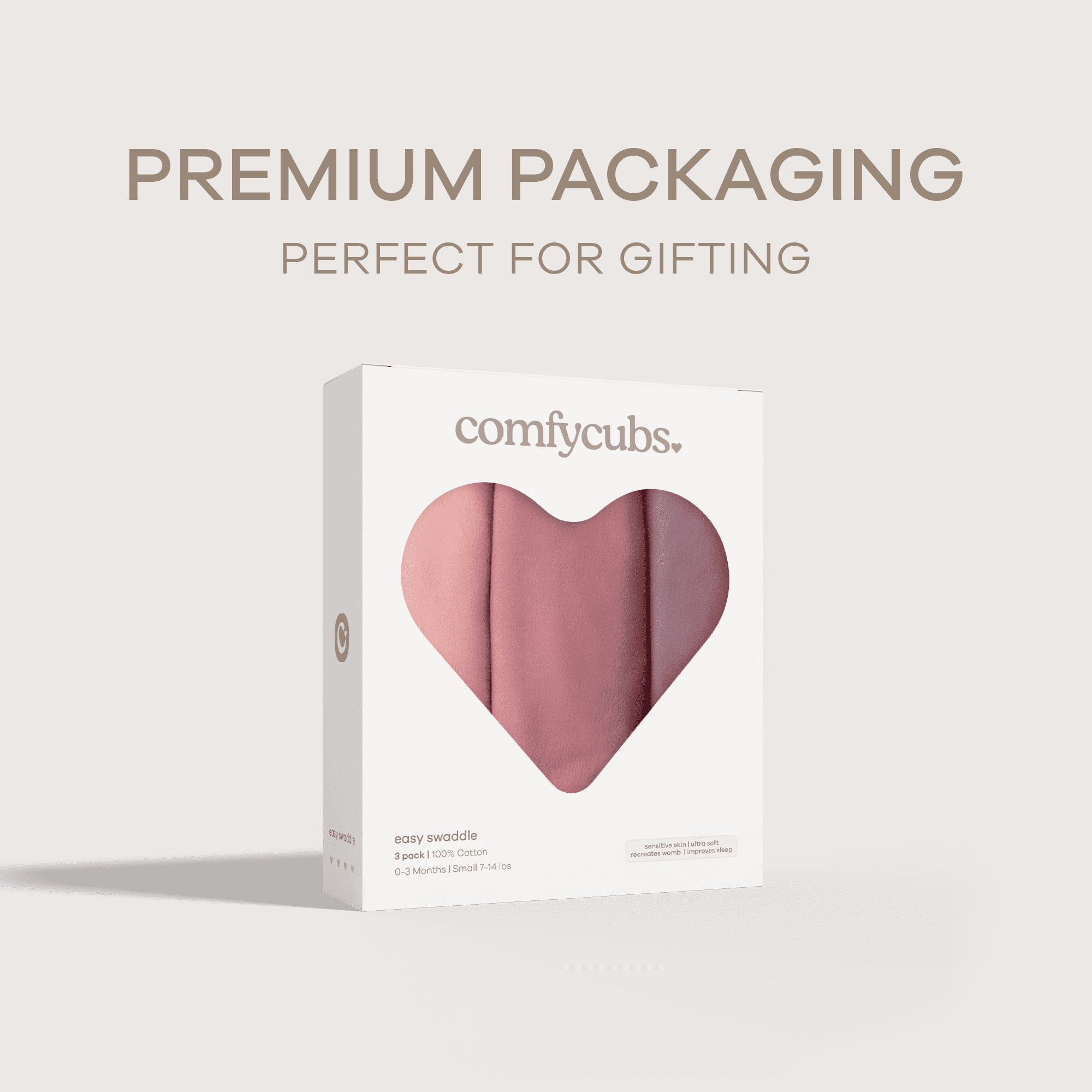 Comfy Cubs Baby Swaddles, Easy Adjustable 3 Pack for Boys and Girls (Small 0-3 Months, Blush, Mauve, Mulberry)