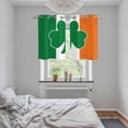 thumbnail image 6 of 2 Panels Kitchen Tier Curtains 39 Inch Length, St. Patrick's Day Grommets Window Treatment Curtain, Irish Flag Green Lucky Shamrock Thermal Curtains Drapes for Living Room/Bathroom, 6 of 9
