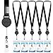 thumbnail image 3 of Lanière avec Support d'Identification (5 Pack) 20 Pouces Polyester Plat avec Enrouleur de Badge Rétractable et Support de Badge Vertical pour Bureau, École, Permis de Conduire (5), 3 of 4
