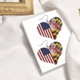 thumbnail image 4 of Heart Earrings Grunge America Maryland Flag Dangling Heart Drop Earrings For Women Love Dangle Earrings Gift, 4 of 6