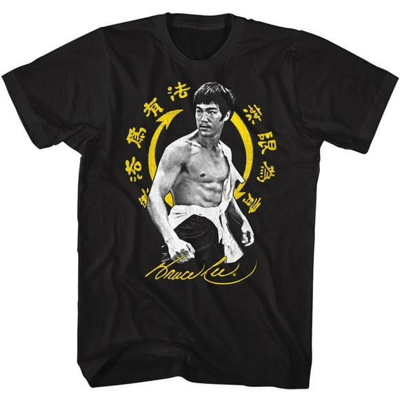 Bruce Lee Lumineux Symbole Noir Adulte T-Shirt