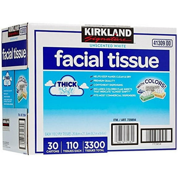 Kirkland Signature Facial Tissue, Lodge Pack - 110 ct - 30 pk