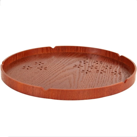 

Solid Wood Round Japanese Cherry Home Hotel Tableware Plate Fruit