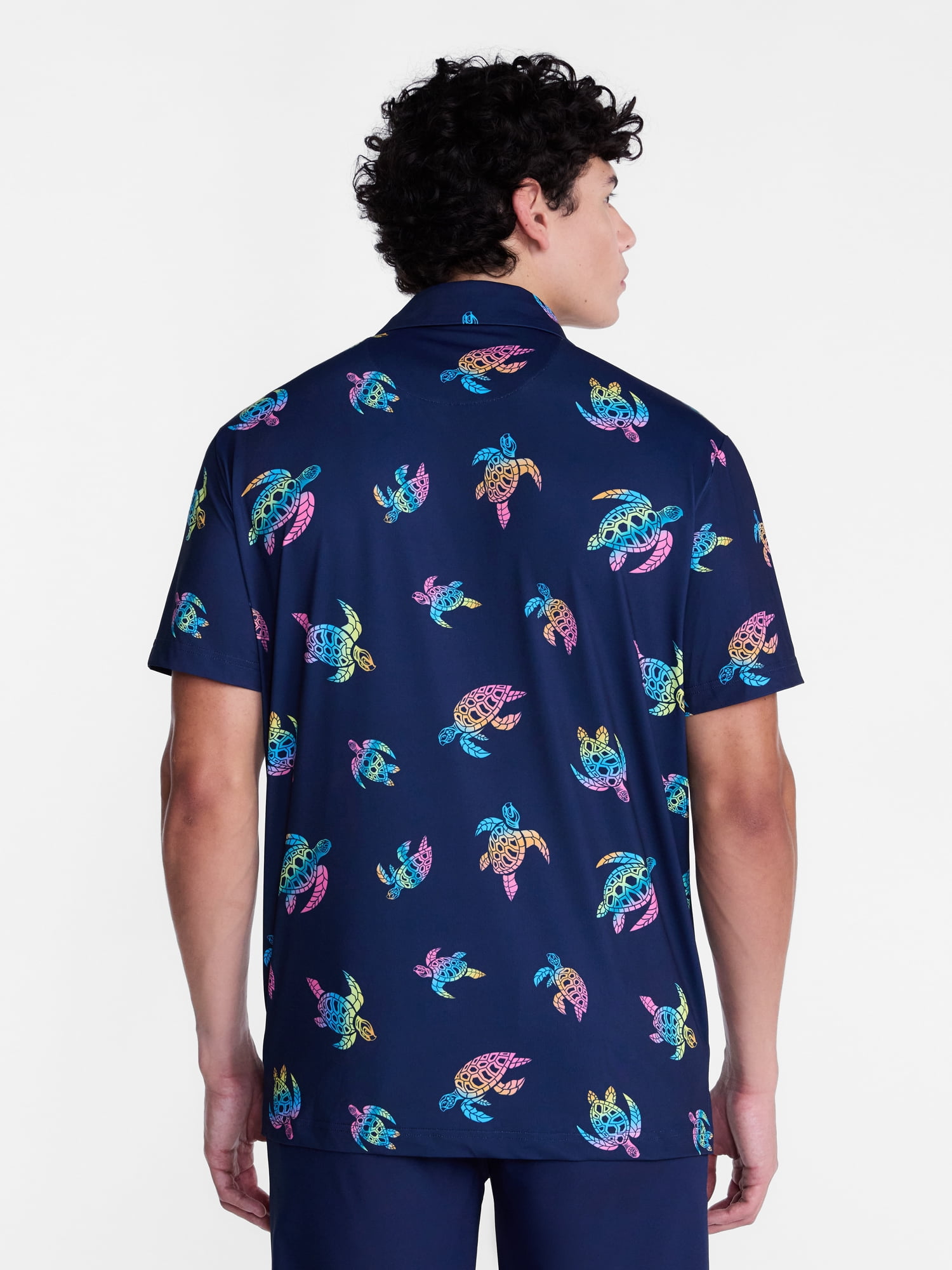Birdie Bound Men's and Big Men's Shell Surfer Golf Polo Shirt, Sizes XS-4XLT