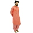 thumbnail image 3 of Atasi Men's Pathani Style Men's Salwaar Kameez Salmon Punjabi Shirt-Medium, 3 of 7