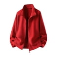 thumbnail image 3 of RongHuan Men's Casual Jacket Fleece Zip Up Coats Outdoor Hiking Jackets Fashion Stand Collar Soft Warm Outerwear, 3 of 8
