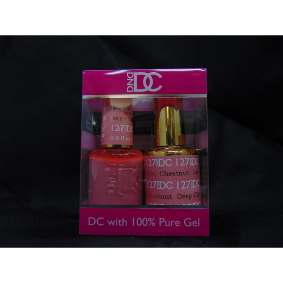 DND - DC Duo Soak off Gel & Matching nail polish, #127 - Deep Chestnut