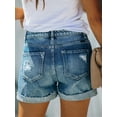 thumbnail image 3 of Ten Chapters Casual Shorts for Women Denim High Waist Shorts with Pockets Blue S, 3 of 3