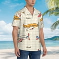 thumbnail image 5 of Disketp Hawaiian Shirts For Men,Striped Vintage Planes Print Mens Casual Short Sleeve Button Down Shirts Beach Shirt, 5 of 8