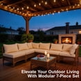 thumbnail image 2 of Maagorbyme 7-Piece Outdoor Furniture Set  Patio Conversation Set with Thick Cushions and Tempered Glass Coffee Table for Garden, Deck, Poolside, Backyard-Beige Cushions, 2 of 7