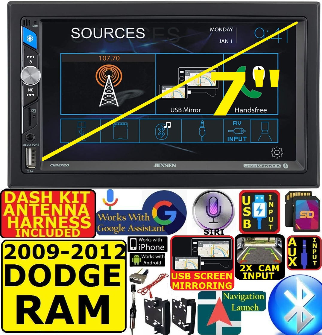RAM Mounts 98 99 00 01 DODGE RAM BLUETOOTH TOUCHSCREEN USB SD AUX CAR RADIO STEREO PKG 