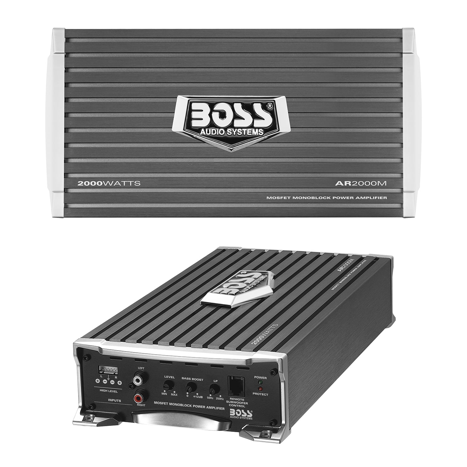 Mosfet Car Amplifier with Remote Subwoofer Control BOSS Audio Systems AR2000M Armor 2000 Watt 2 4 Ohm Stable Class AB Monoblock 