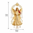 thumbnail image 3 of Christmas Tree Topper, 2D Flat Tree Top Decoration for Holiday Decor, Star and Moon Design with Warm LED Lights and Hanging Pendants for Christmas Tree （Angel A）, 3 of 5