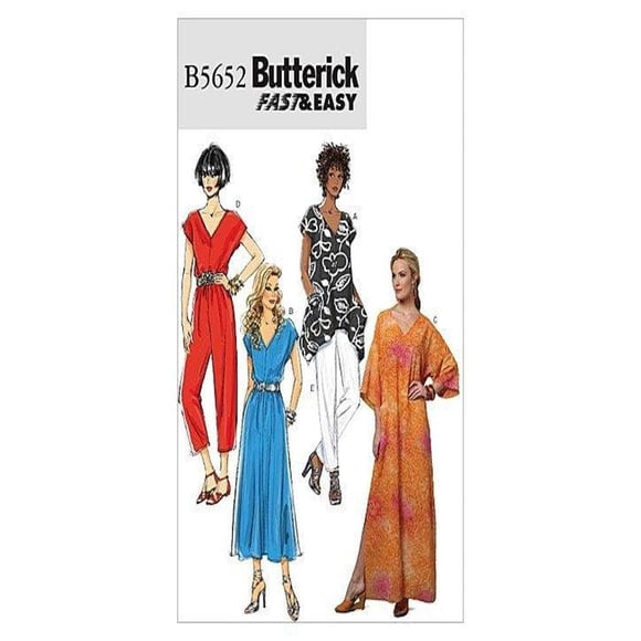 BUTTERICK PATTERNS B5652 Vestido superior de mujer Caftán mono y pantalones talla ZZ (LRG-XLG-XXL)