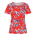thumbnail image 4 of LOVZFMLL Women's Summer Tops Printed V-neck Button Up Short Seeved, 4 of 4