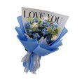 thumbnail image 3 of Ramo de flores de punto, flores de ganchillo, decoración navideña para el hogar, obra de arte para madres. Azul, 3 of 9
