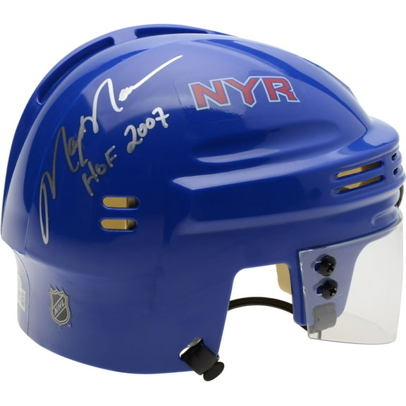 Mark Messier New York Rangers Autographed Blue Mini Helmet with "HOF 2007" Inscription - Fanatics Authentic Certified
