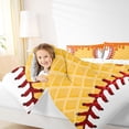 thumbnail image 4 of Homewish Baseball Game Queen Comforter Set,Orange Ice Cream Bedding Sets,Sport Theme Bedding Comforter Set For Kids,Breathable Home Decor Reversible,3 Pieces, 4 of 8