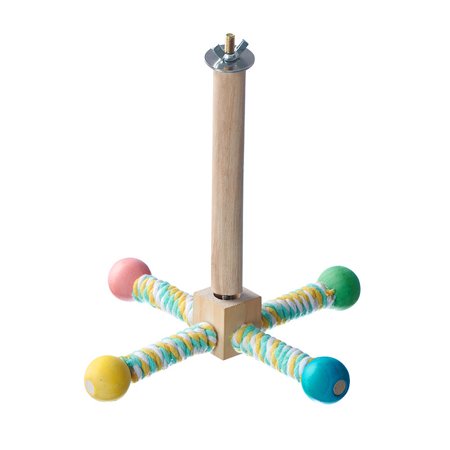 360 ° rotating station pole Interactive Spinning Toys, Enrichment Bird Cage Accessories Perch Toys for Medium-Sized Birds Cockatiel Ring-Necked (Monochrome version)